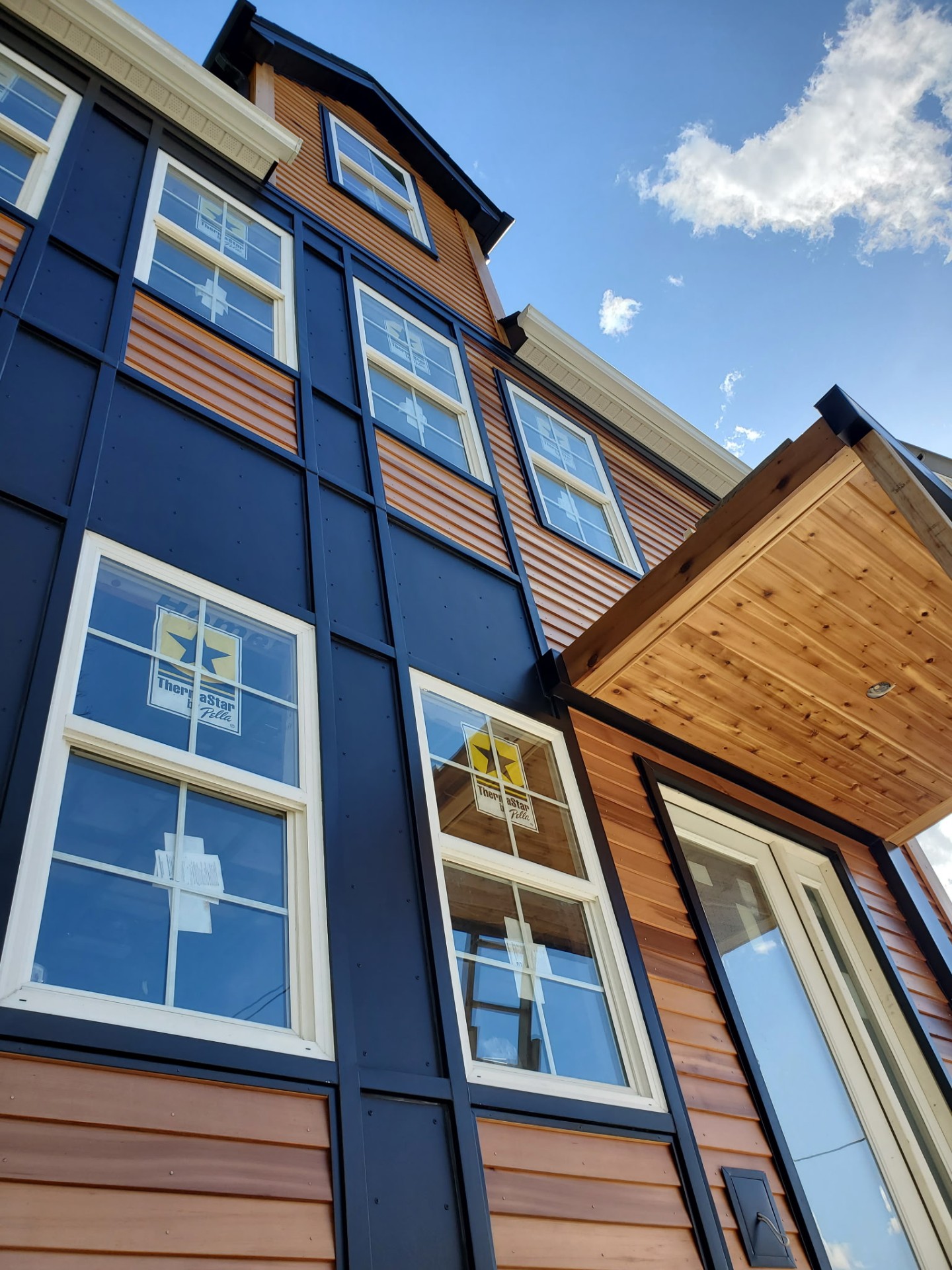 Modern Cedar & Steel Facade — Exterior remodel in Lawrenceville, PA by Trademark Design